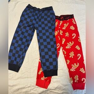 Old Navy Kids Pajama Bottoms - Blue Checkered and Red Holiday